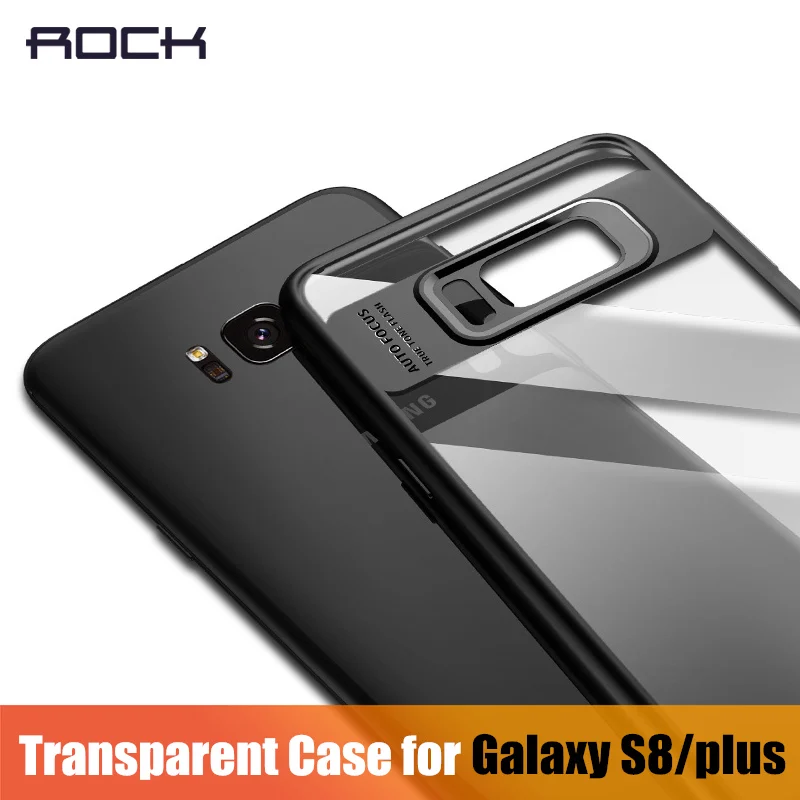 For Samsung Galaxy S8 Case ROCK Full Protective Slim TPU &amp Acrylic Transparent Back Cover for plus |