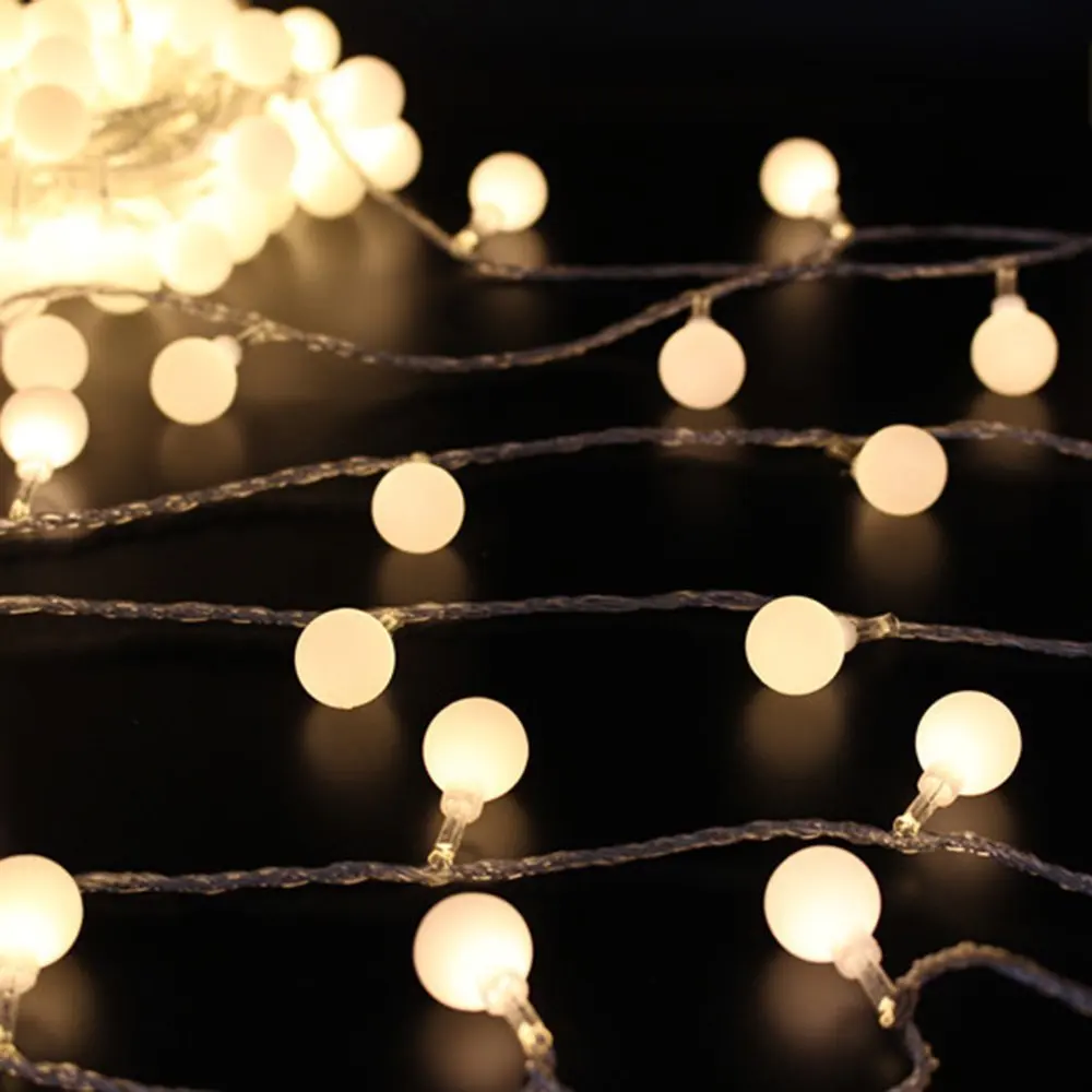 10 м 100 LED мяч гирлянды Глобусы огни строки, бал Фея свет шнура для Garden Party Рождество свадьбы интерьерного декора