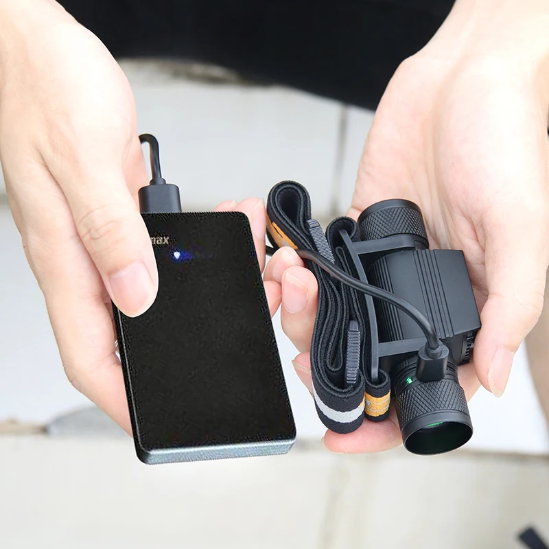 Светодиодный налобный мини фонарь с зарядкой от USB супер яркий Головной L2 для