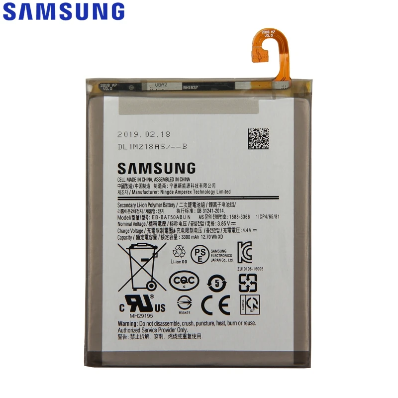 Аккумулятор samsung EB-BA750ABU для samsung Galaxy A7 версия A730x A750 SM-A730x A10 SM-A750F аккумулятор 3300 мАч