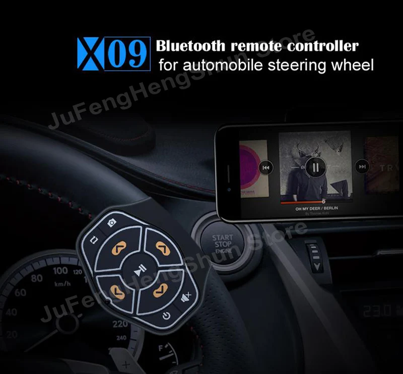 Беспроводной Bluetooth пульт дистанционного управления медиа Кнопка рулевого колеса автомобиля велосипед для iphone Android телефон музыка фото rc управление Лер