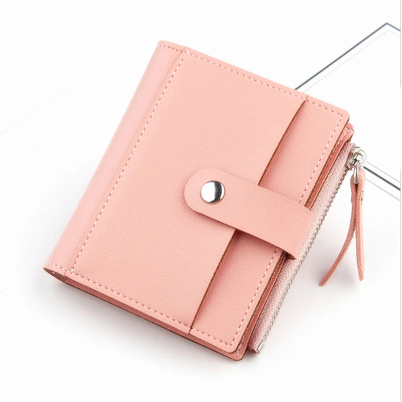 Small Purse Lady Short Wallet Snap Fastener Zipper Female Clutch Multifunctional Women Coin For Credit Card Holder | Багаж и сумки