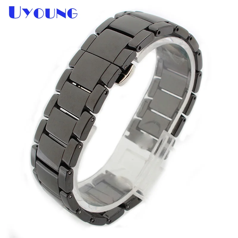 Ремешок керамический для наручных часов не выцветает браслет 22 мм белый черный