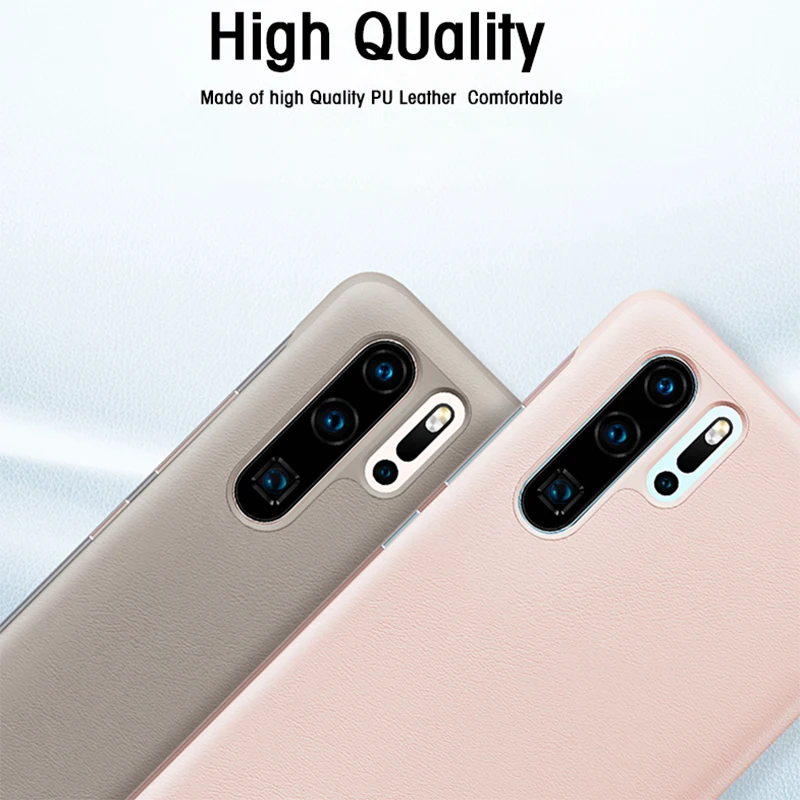 Huawei P30 Pro флип-чехол, официальный huawei P30 чехол, умный сенсорный прозрачный кожаный чехол для телефона P30Pro Funda Capa сумка