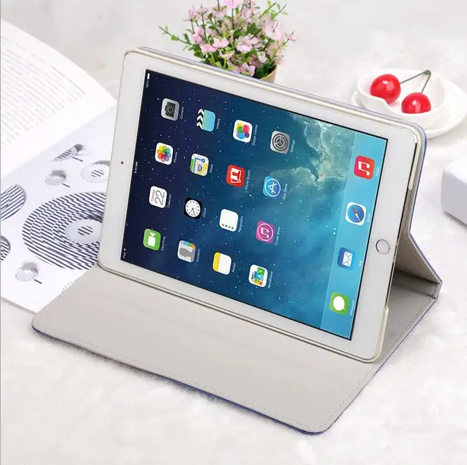 Хит продаж чехол для IPad air2 ipad6 Smart Cover искусственная кожа и материал ПК 9.7 планшет