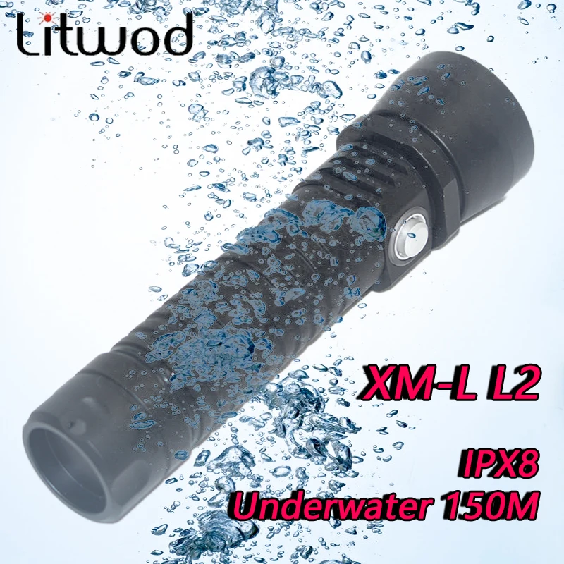 Светодиодный фонарик Litwod Z20D26 для дайвинга XML L2 плавное затемнение