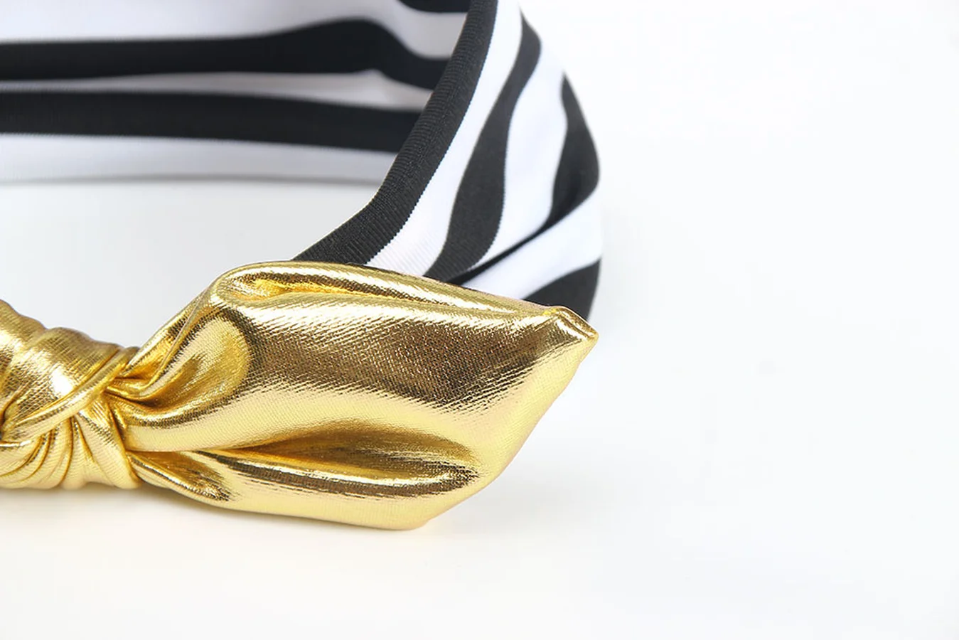 Fashion Children's Bronzed Rabbit Ear Girls Striped Band Knots Elastic Headband Baby Hair Ornaments Kids Accessories WT022 | Детская