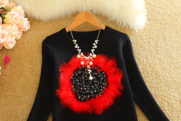 Верно животных шерстяной вязаный свитер юбка костюм с длинным рукавом о женщины