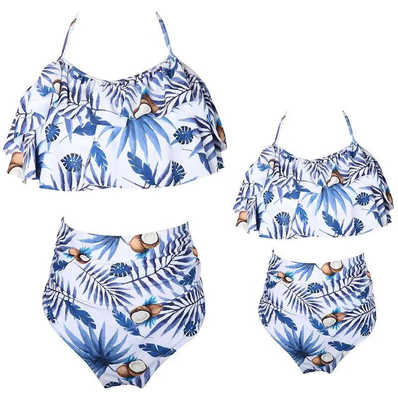 2019 летние Семейные одинаковые купальники нейлоновый Повседневный купальник