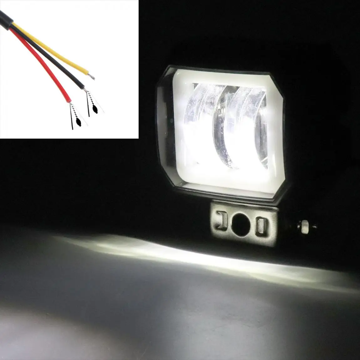 3 Inch 20W 6000K Car Led Work Light Bar Waterproof Angel Eye Fog Light for Off-Road Suv Boat 4X4 Jeep JK 4Wd Truck Car Auto