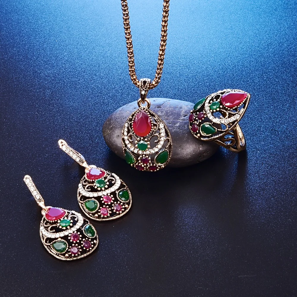 Модные Разноцветные Для женщин Ювелирные комплекты с кристаллами Винтаж серьги