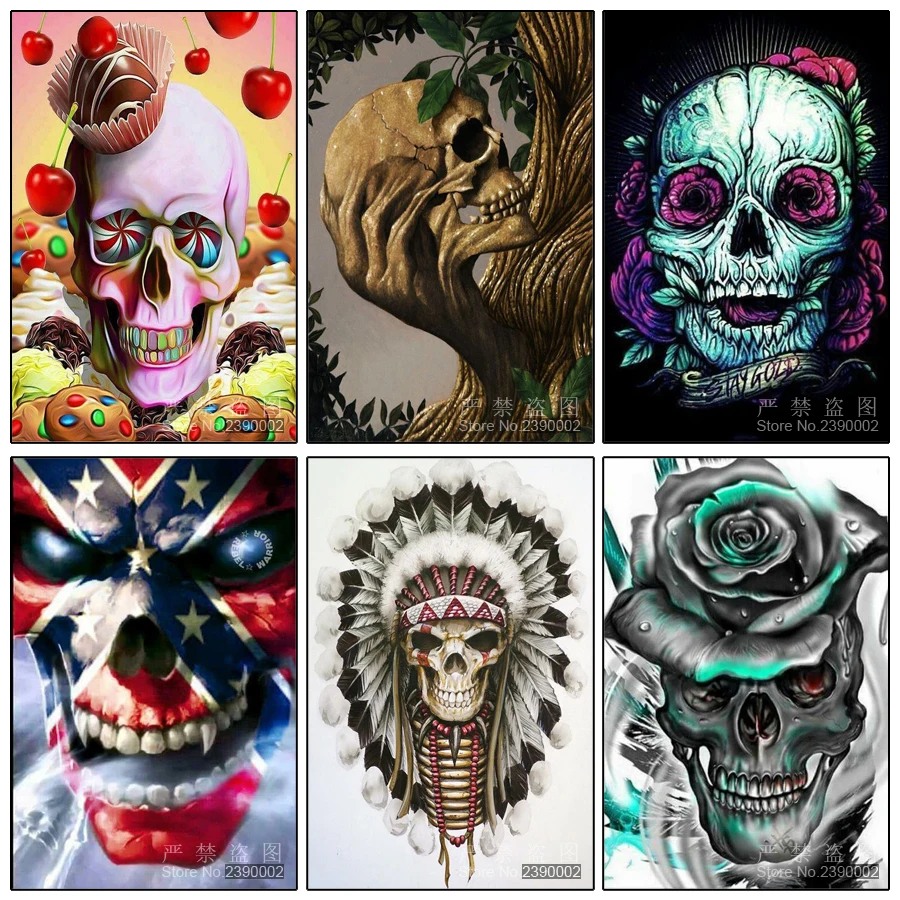 

5D Diy Diamond Painting Cross Stitch Abstract Skull Diamond Embroidery Chocolate Flower Full Diamond Mosaic Pictures Needlework