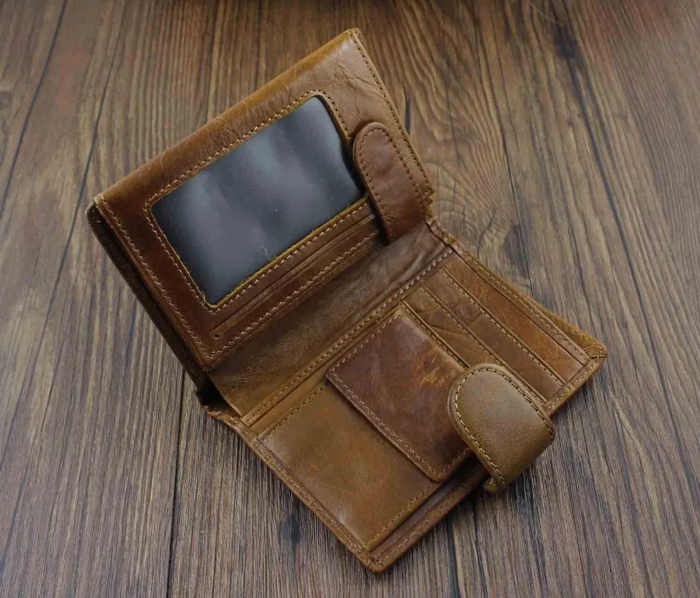 Мужской кошелек из натуральной кожи на молнии|wallet purse|chain walletgenuine leather |