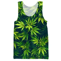 fashion mens clothing summer style 3d weed leaf tank tops print hemp sexy jersey bodybuilding stringer singlet sleeveless shirt