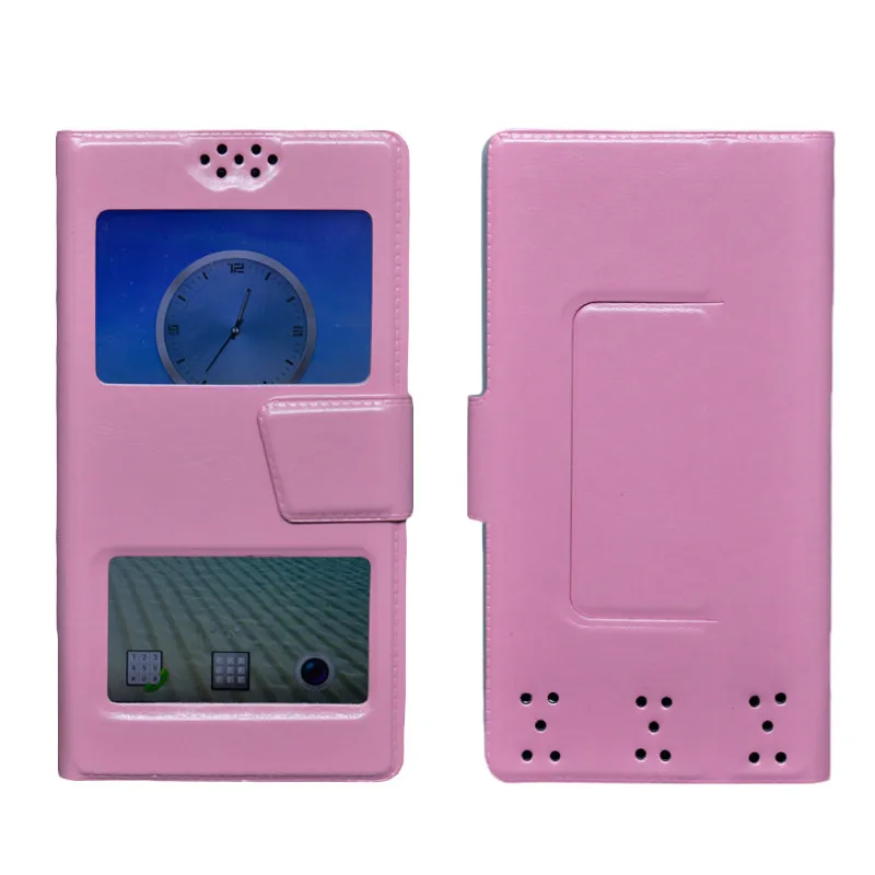 Dower me Универсальный флип-чехол из искусственной кожи с двойным окном для Micromax Canvas