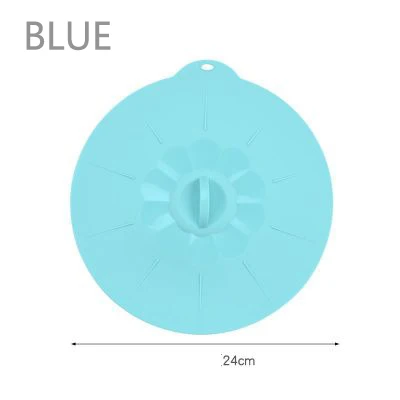 BLUE-4 5PCS Reusable Silica gel Spill Stopper Cover Universal Silicone Food Bowl Pot Lid Silicone Cover Pan Cooking Kitchen Accessories - Цвет: BLUE-4