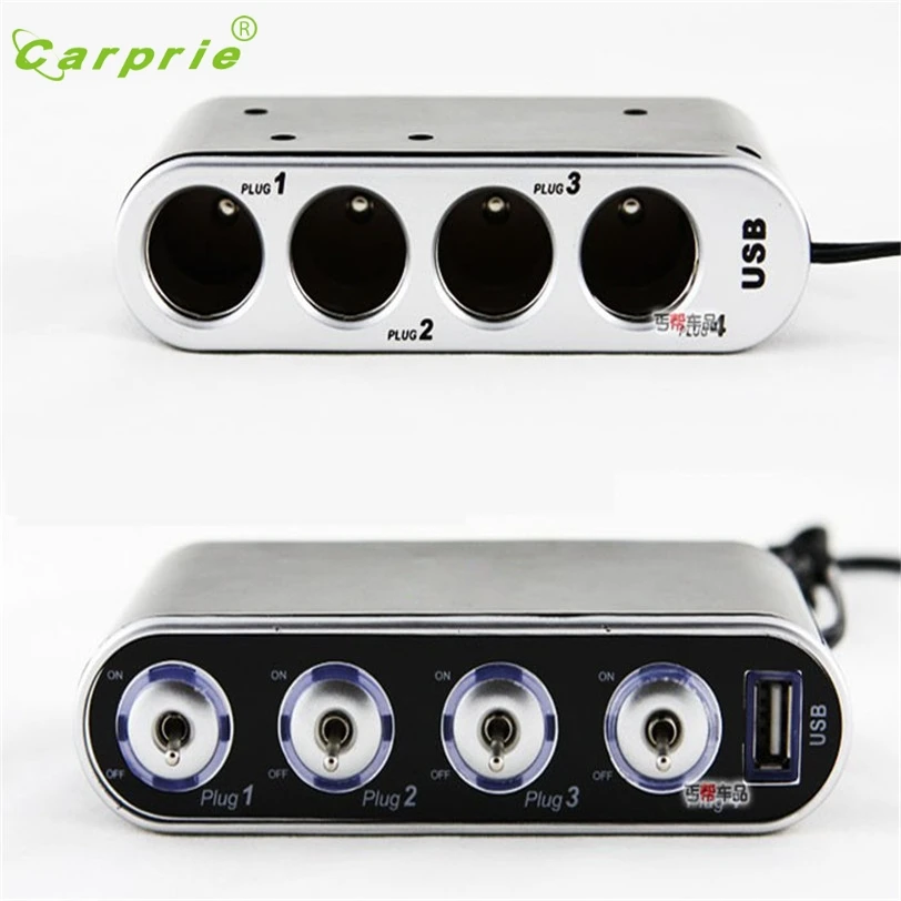 4 полосная USB розетка для автомобильного прикуривателя Разветвитель 12В/24В