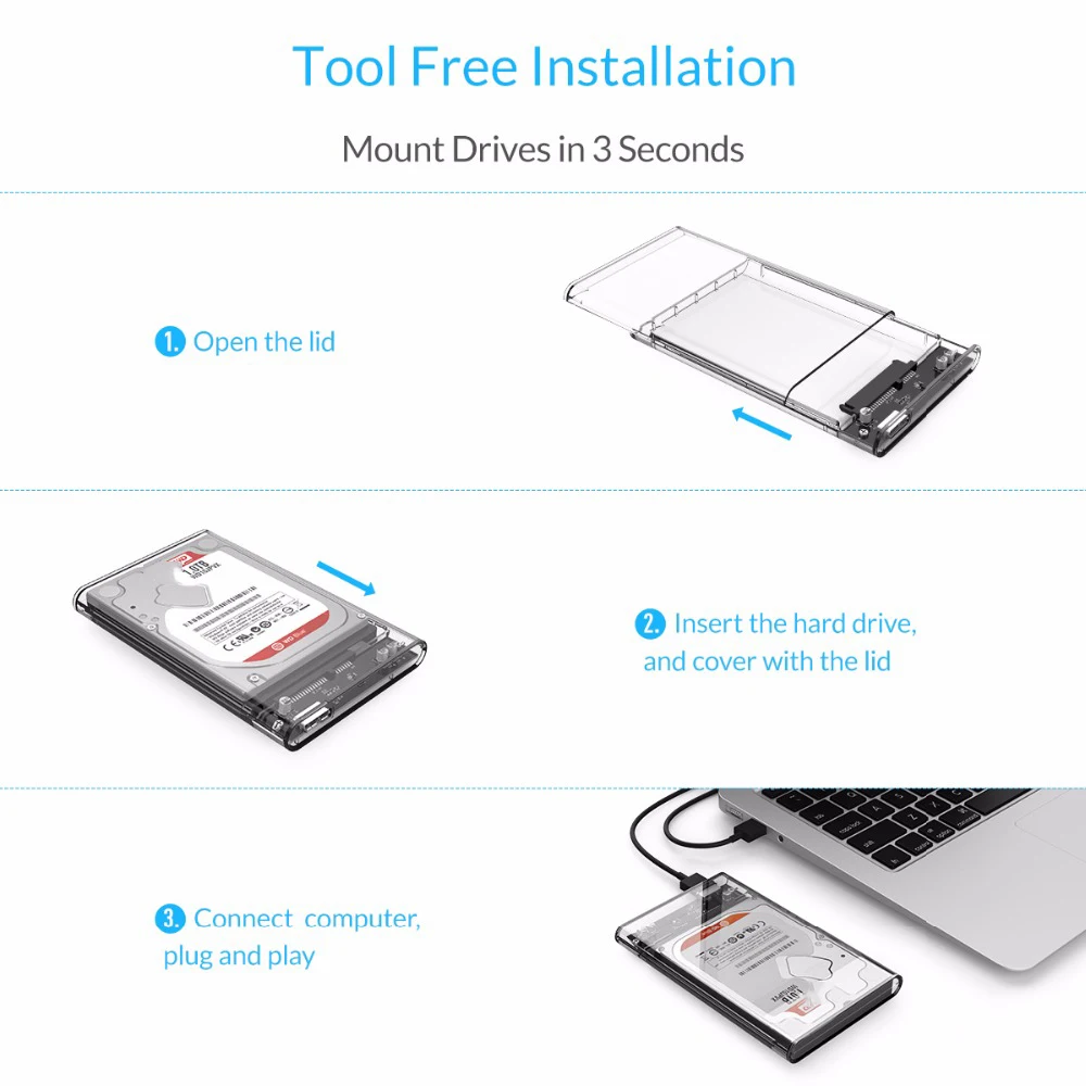Корпус для жесткого диска 2,5 дюймов SATA To 3,0 USB внутренний SSD для внешнего жесткого диска чехол YLHDD-S302 коробка для жесткого диска для компьютера