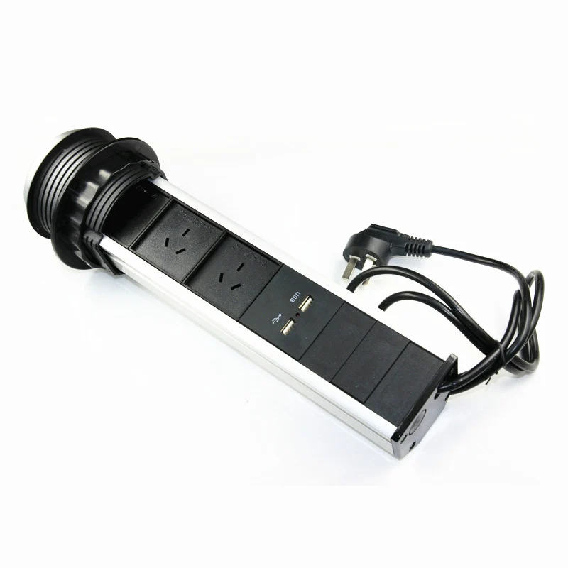 4 розетки/3 розетки/2 розетки+ 2 USB растягивающаяся розетка для кухни настольная столешница алюминиевый сплав серебряный корпус