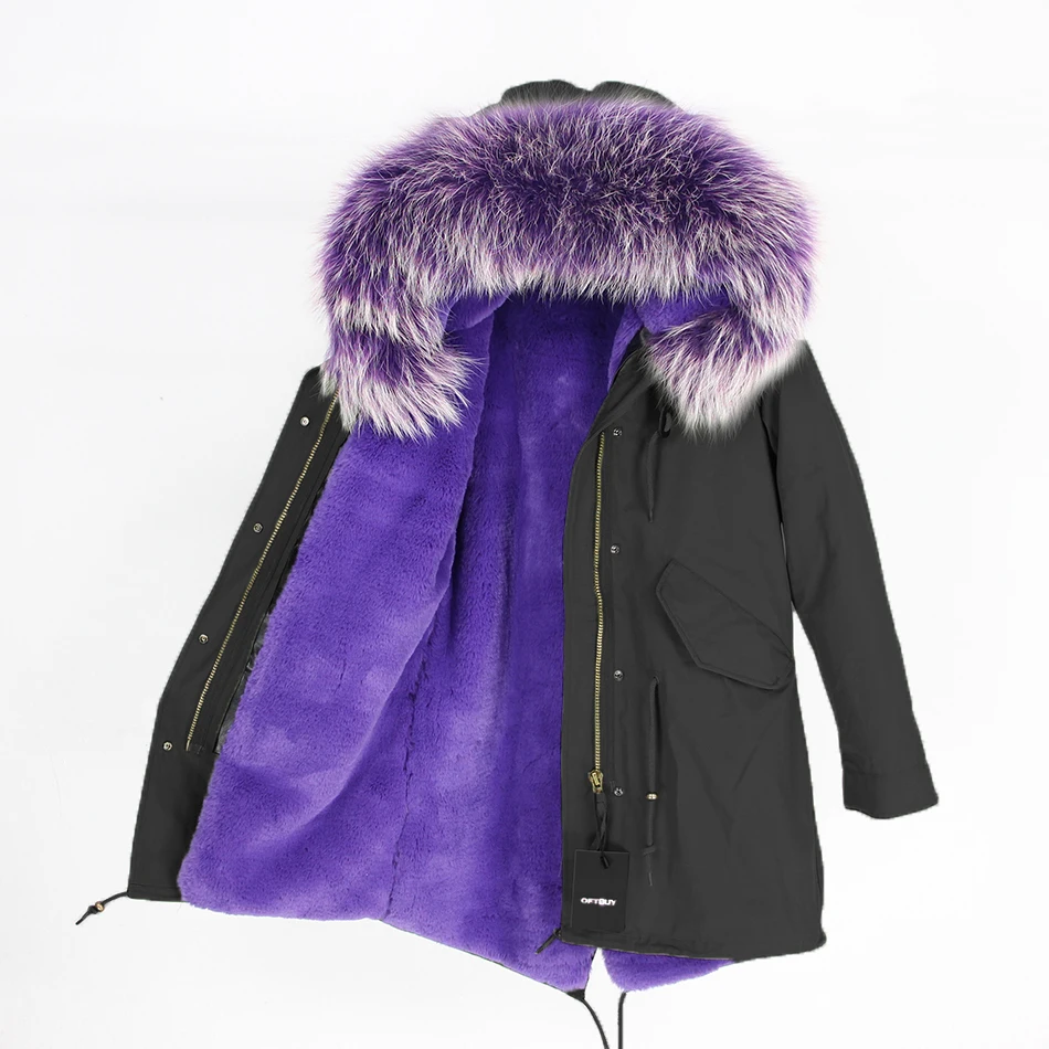 OFTBUY,, парка, длинная, серая, зимняя, куртка, пальто для женщин, натуральный мех, парка, натуральный мех енота, воротник, теплый, мягкий, искусственный мех, подкладка