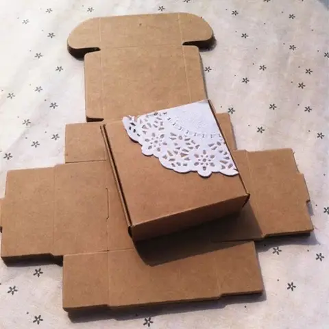 100 шт./лот маленькая Крафтовая картонная коробка для конфет, Коричневая Картонная упаковка, подарочные коробки для рукоделия, упаковка для мыла, складная бумажная коробка для вечеринки