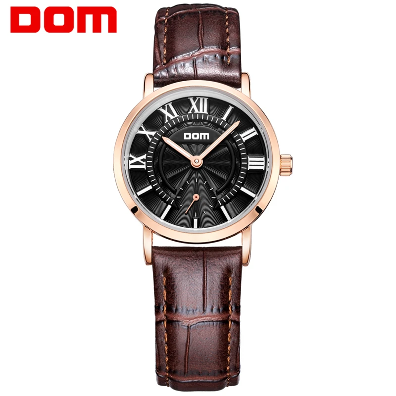 DOM женские часы брендовые водонепроницаемые кварцевые кожаные модные reloj Женские