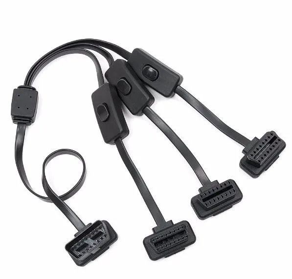 OBD 1 Мужской до 3 Женский Удлинительный кабель с переключателем OBD сплиттер кабель Y кабель OBD