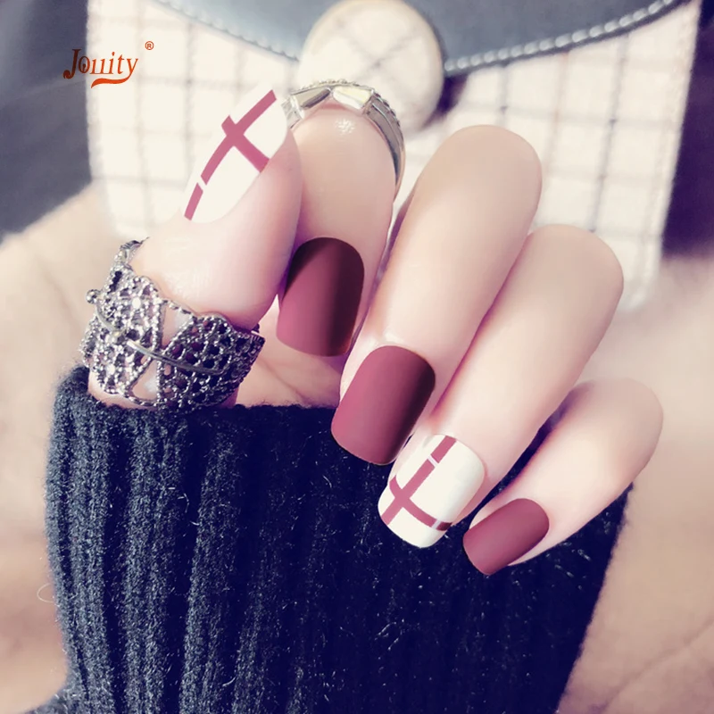 24 Pcs Boxed Fake Nails Sets Acrylic Nude Pink Nail Tips Extension Patch with Glue Manicure Art Design Artificial False | Красота и