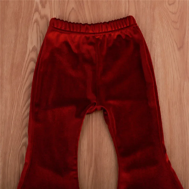 Капри с широкими штанинами для маленьких девочек бархатные длинные брюки в стиле