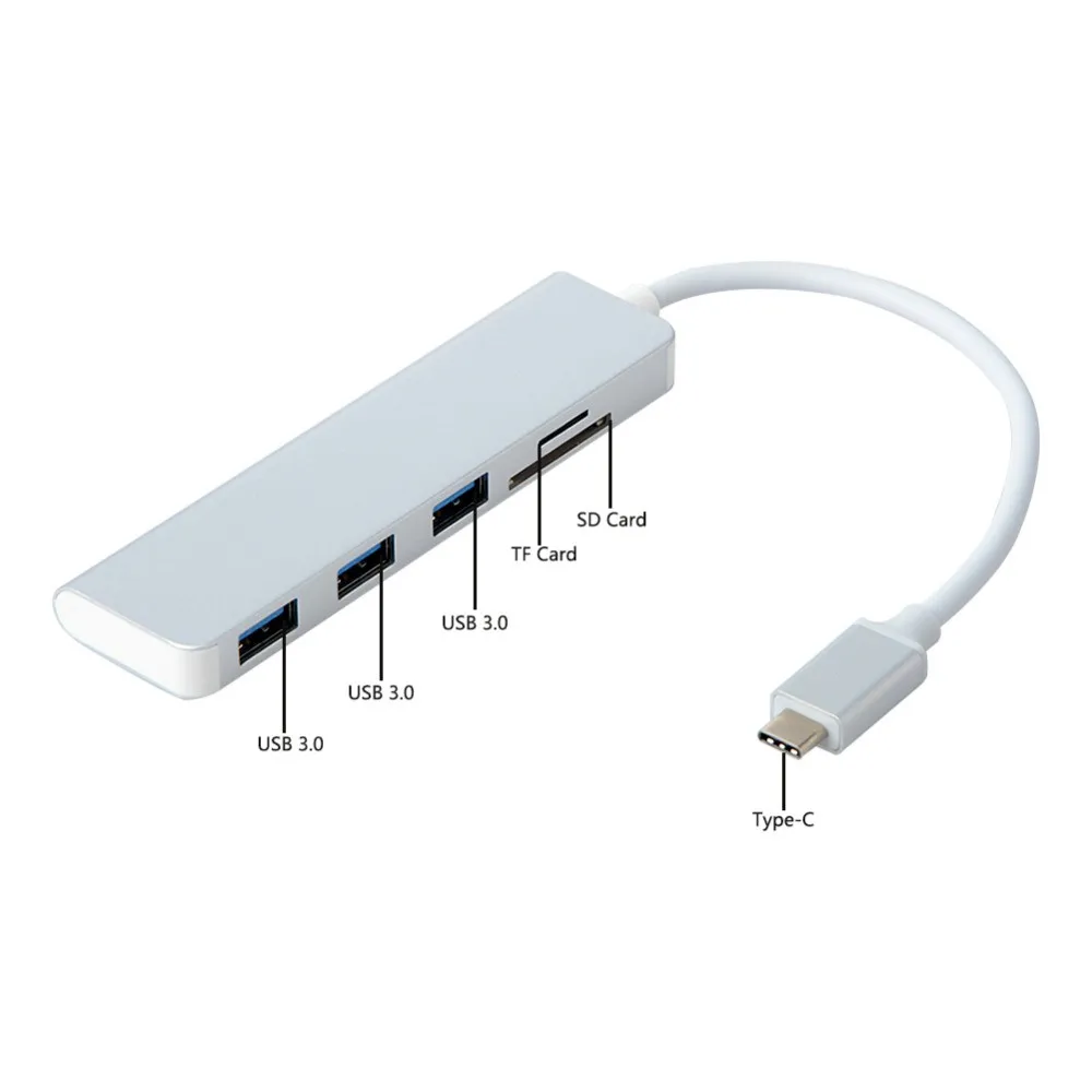 Type C USB 3 0 для 3xusb 5в1 концентратор адаптер SD TF кардридер компьютера Поддержка SDHC UHS I