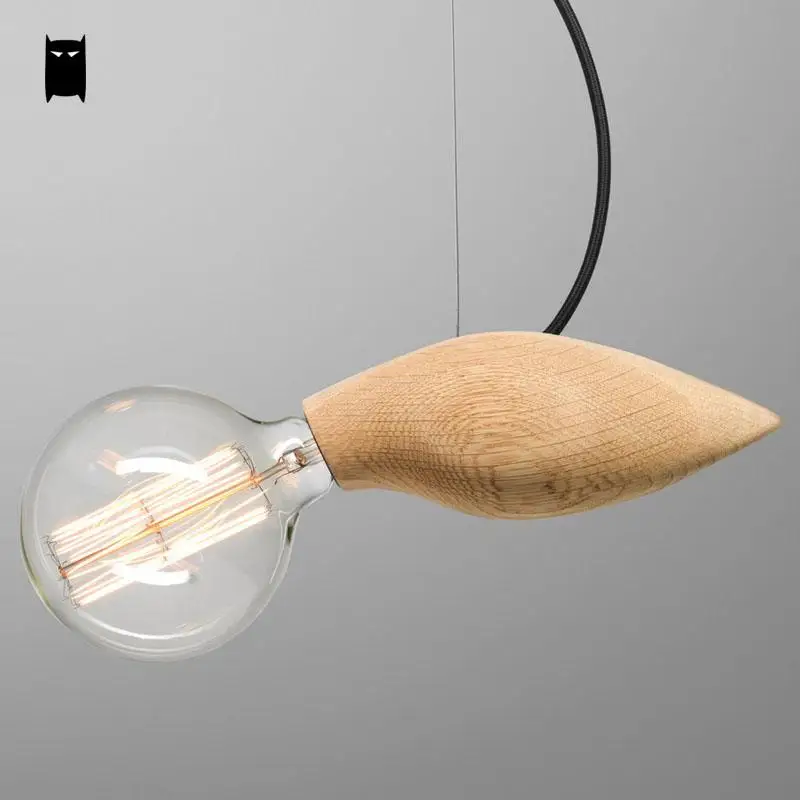 Подвесной светильник из натурального дубового дерева современный скандинавский