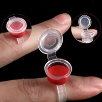 50 pcslot tattoo ink ring cups with lid cover caps eyelash extend ring cups permanent makeup pigment holder containers