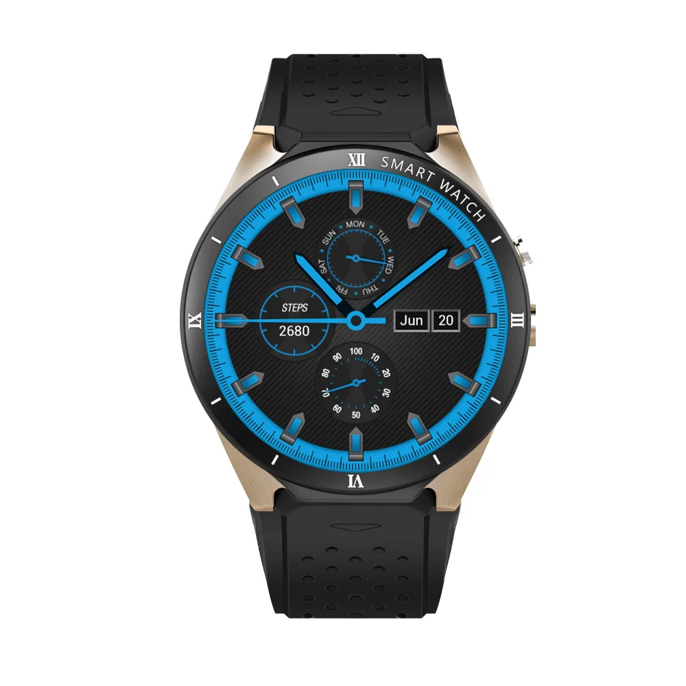 Умные часы KW88 Pro Android 7,0, 1 Гб+ 16 ГБ, Bluetooth 4,0, wifi, 3g, умные часы, мужские наручные часы, Поддержка Google Store, голосовые gps карты