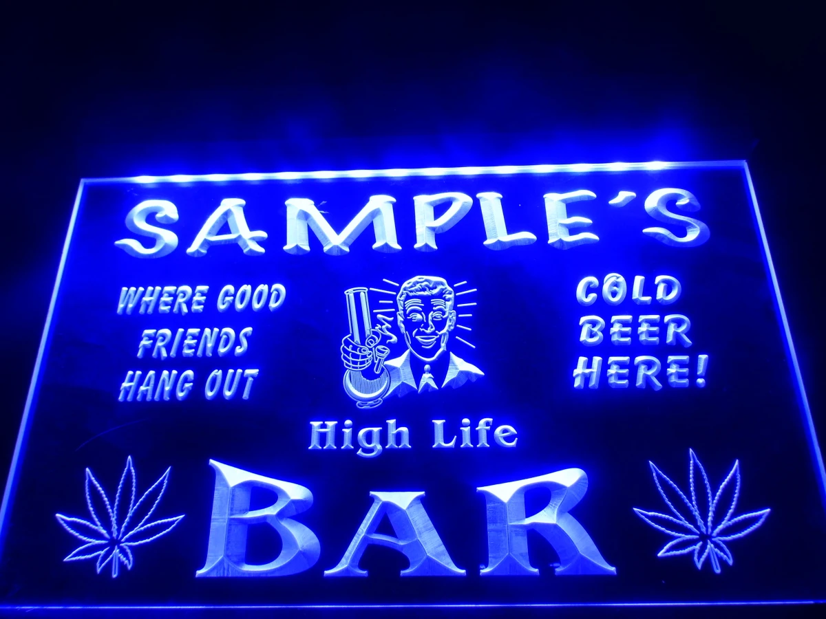 DZ082-Имя персонализированные пользовательские сорняк Конопля High Life пивной бар