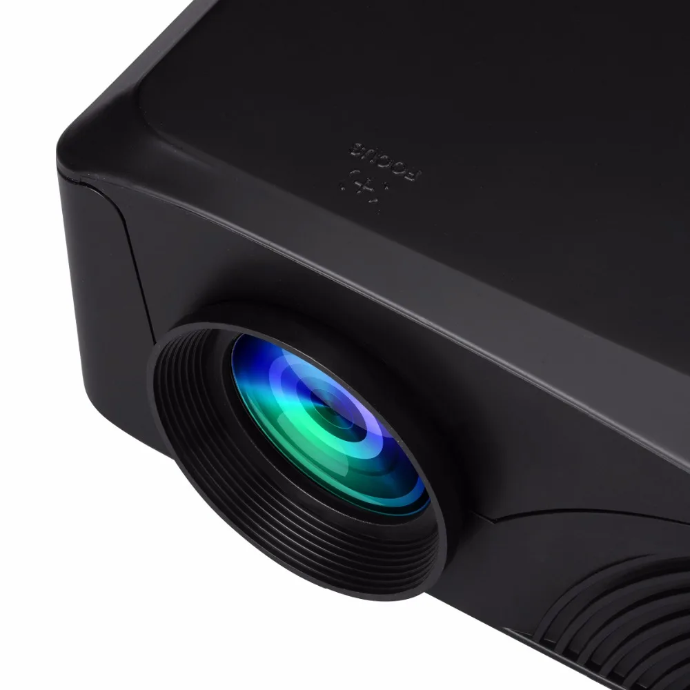 Excelvan LED4018 портативный проектор 1200 люмен 800*480 макс 1080P красно-синий 3D с HDMI USB VGA AV TF интерфейс домашний кинотеатр