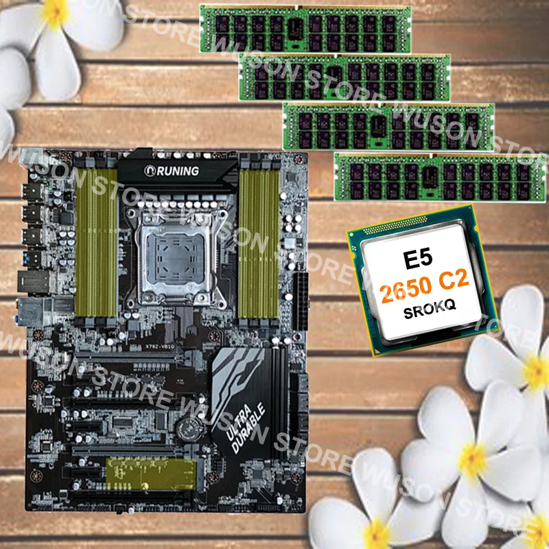 Новое поступление Runing X79 материнская плата 8 слотов ОЗУ Макс 8*16G 1866 процессор памяти Xeon E5 2650 C2 SROKQ ram 32G(4*8G) 1600MHz DDR3 RECC