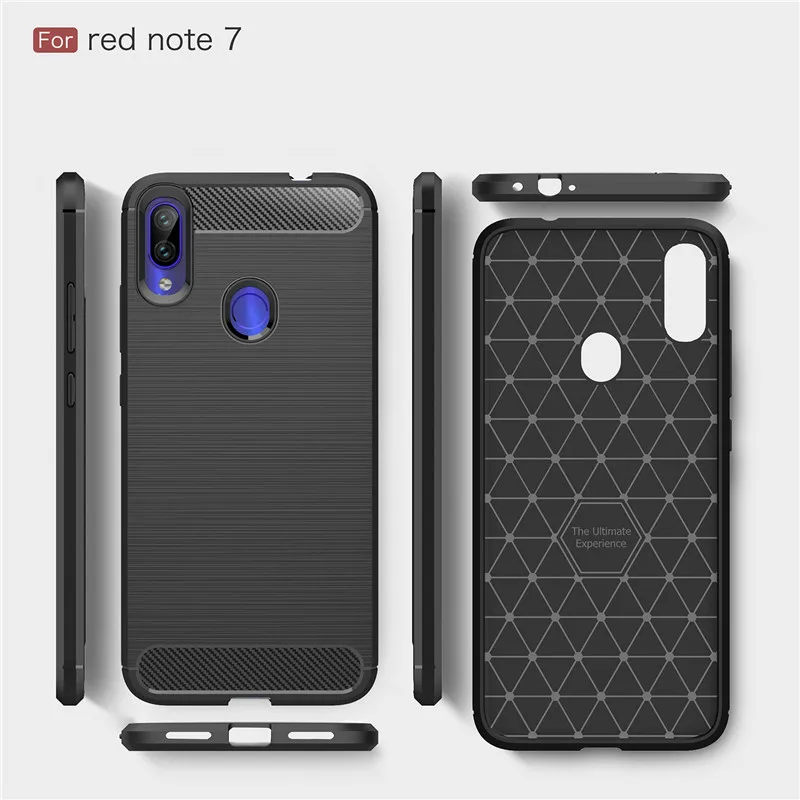 Чехол для телефона из углеродного волокна Xiaomi Redmi Note 7 мягкий чехол-накладка ТПУ
