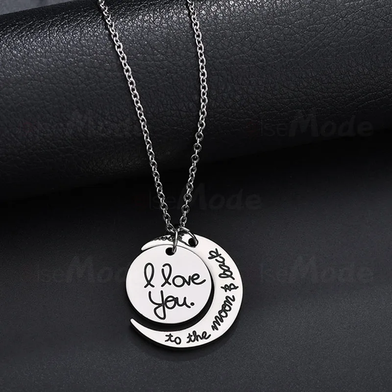 Очаровательная подвеска ELSEMODE с гравировкой букв Я люблю тебя к Луне и обратной