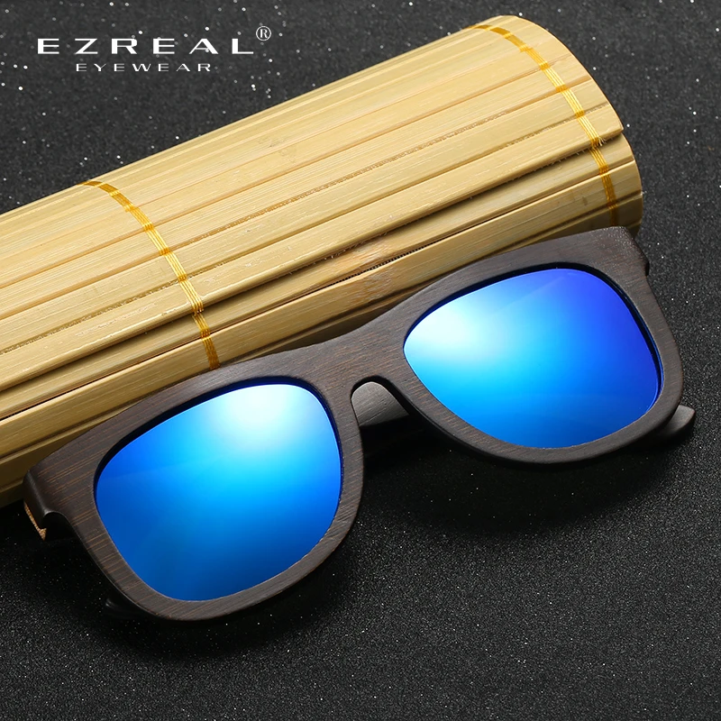 EZREAL поляризованные деревянные солнцезащитные очки мужские и женские квадратные
