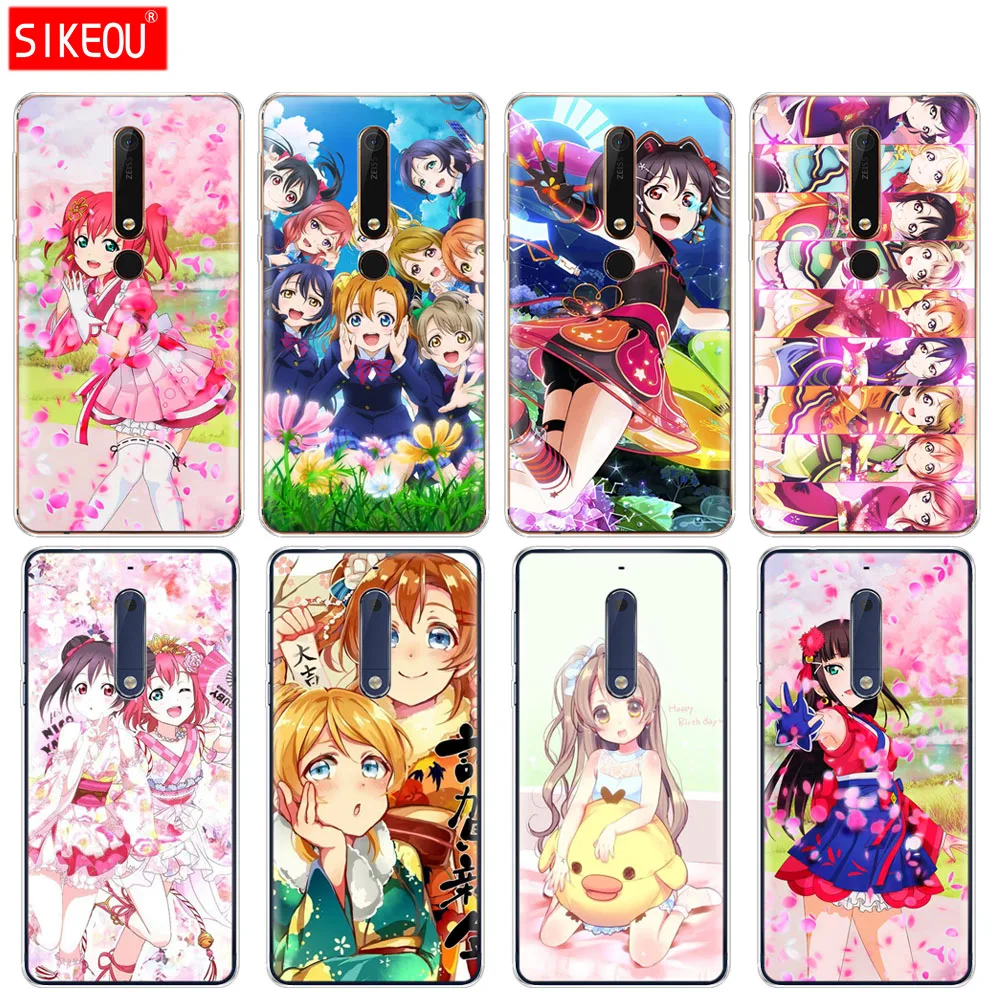 Силиконовый чехол для телефона Nokia 5 3 6 7 PLUS 8 9 /Nokia 1 2 2018 аниме Love Live pink|Бамперы| |