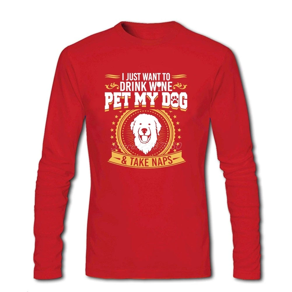 Отличная Пиренеи Pet Моя собака футболка с длинным рукавом на заказ Для мужчин