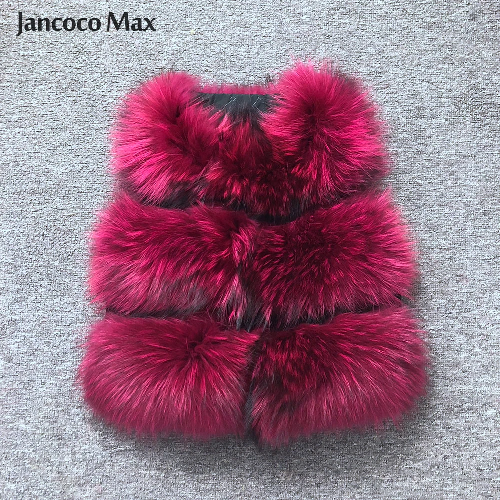 Jancoco Max женский жилет из натурального меха енота меховой жилет короткая куртка женская зимняя мода 3 ряда жилет высокого качества S1150SJ