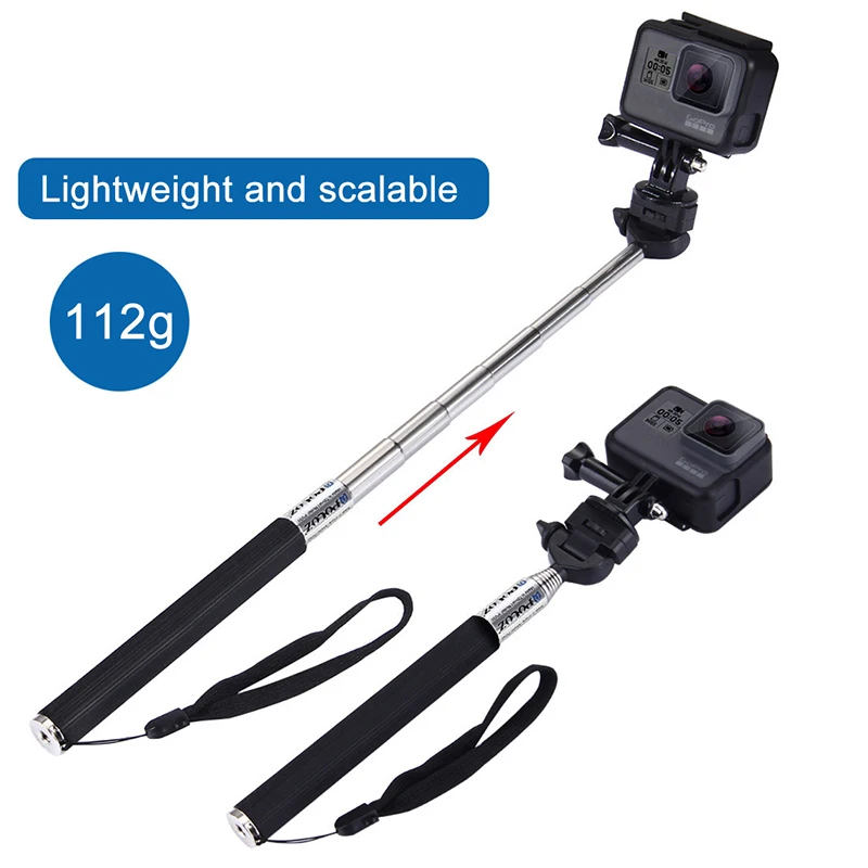 Выдвижной ручной монопод для селфи GoPro HERO 8 7 6 5 4 3 2 1 HERO4 SJCAM SJ4000 аксессуары экшн