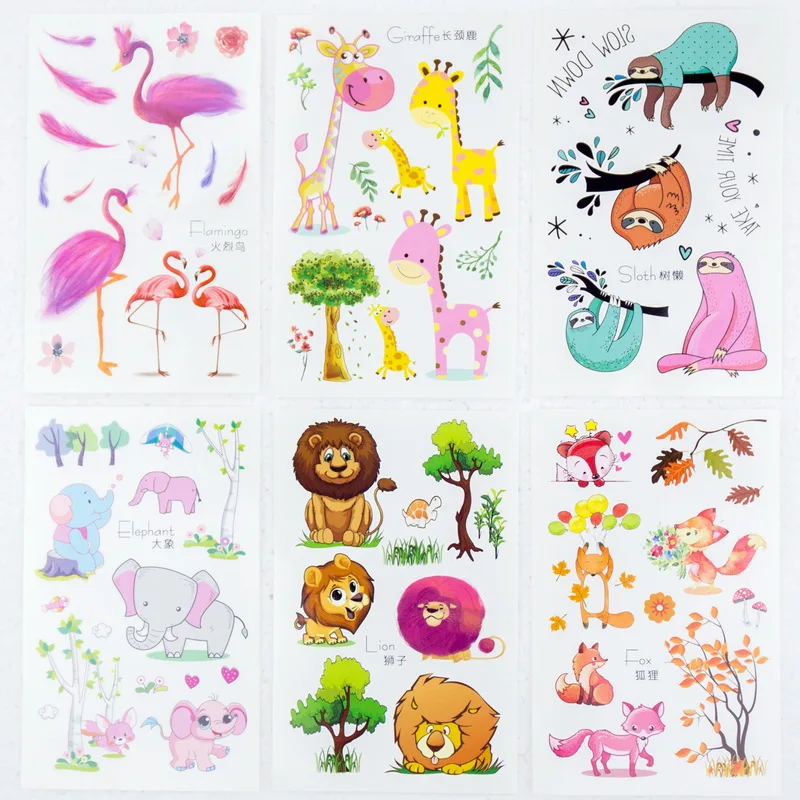 6 листов/партия Временные татуировки наклейки на руку Набор татуировок маленькие