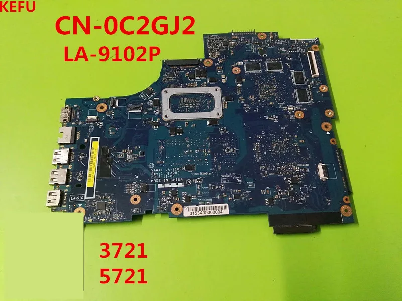 KEFU For Dell 3721 5721 Notebook Motherboard with CPU DDR3 VAW11 LA-9102P REV.1.0 CN-0C2GJ2 100% Good Job | Компьютеры и офис
