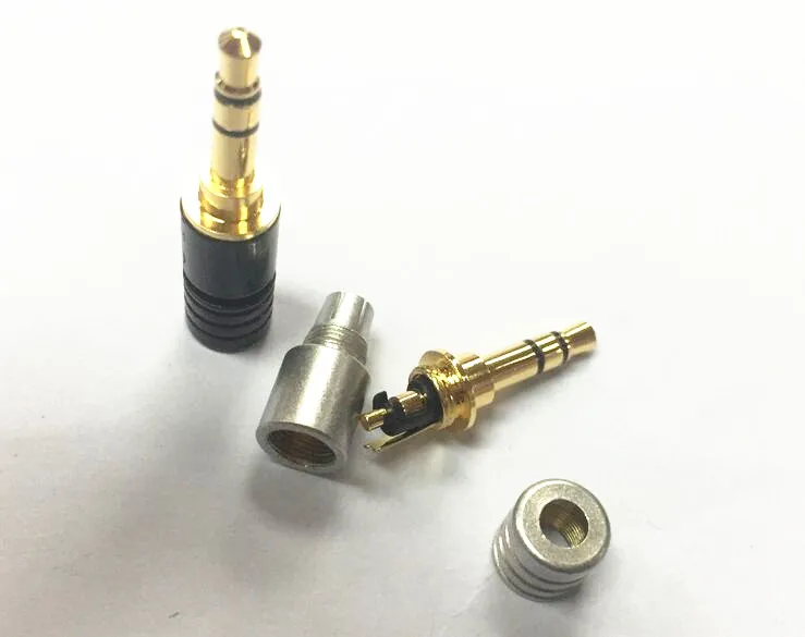 

3.5mm 3 pole Male Jack Plug copper 1/8 " Stereo Audio adapter DIY Black and gray for 4mm tail hole 50pcs free shipping