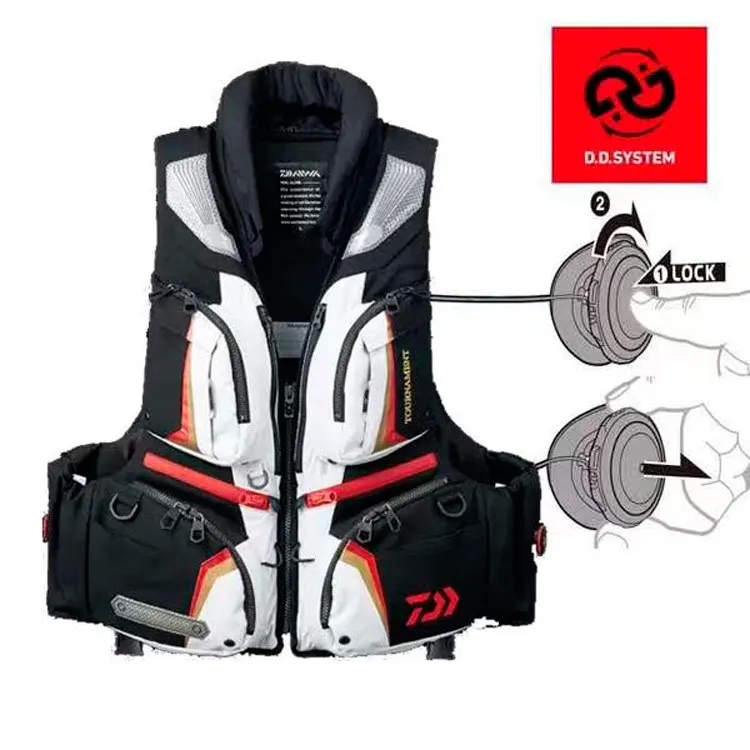 Новое поступление DAIWA BOA рыболовный жилет с кнопкой спасательные жилеты Съемная