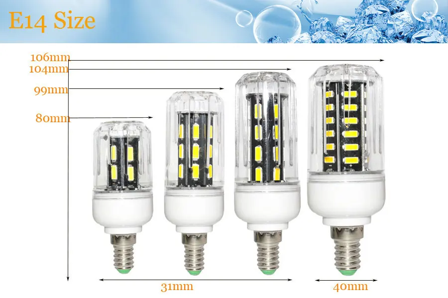 Светодиодная лампа кукуруза 7030 7020 SMD Светодиодные лампы E14 220 В 25 Вт 15 12 9 5736