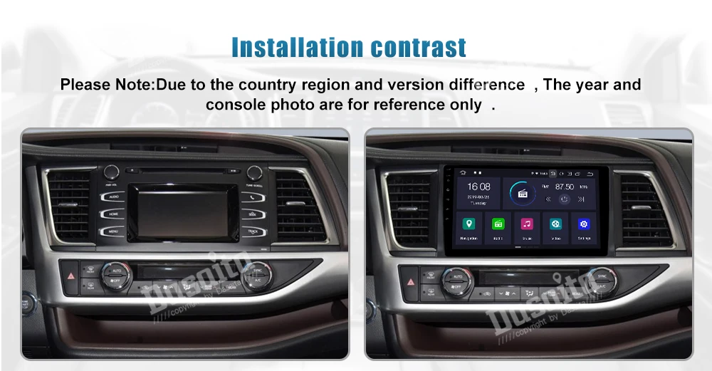 Dasaita 10," Радио автомобильный Android 9,0 мультимедийный плеер для Toyota Highlander автомобильный Bluetooth gps навигационная система