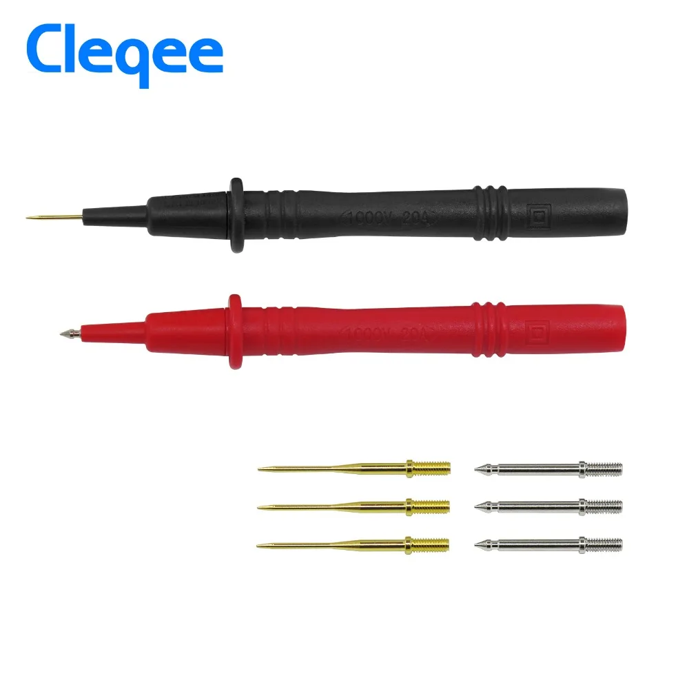2018 Cleqee P8001 2 шт. зонд мультиметра Сменные позолоченные иглы тестовые зонды для